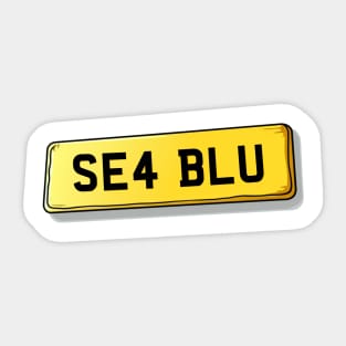 SE4 BLU Lewisham Number Plate Sticker